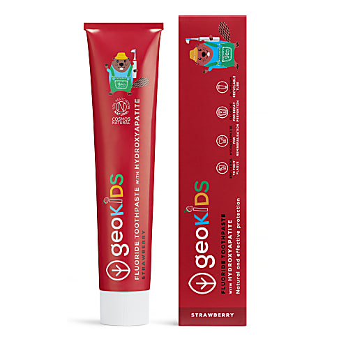 Georganics Fluoride Kinder Tandpasta met Hydroxyapatiet - Aardbei