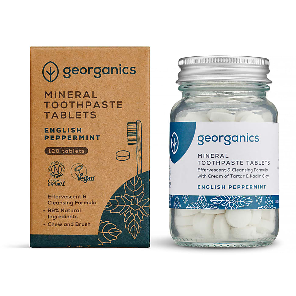 Image of Georganics Tandpasta Tabletten - Engelse Pepermunt