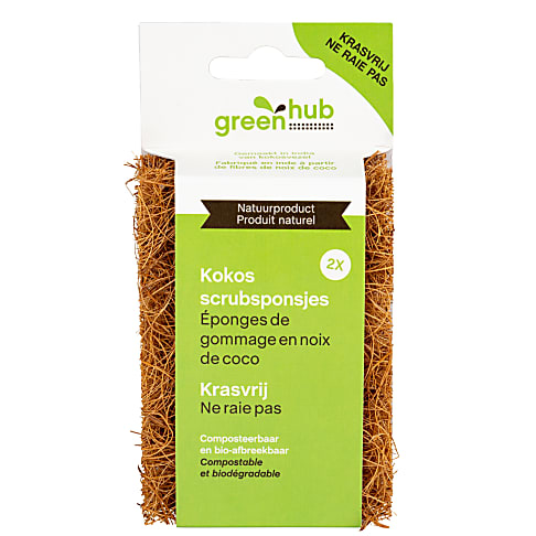 Greenhub Kokos Scrubspons Krasvrij (2 stuks)