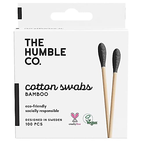 Humble Natuurlijke Wattenstaafjes - Zwart (100 pcs)