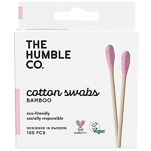 Humble Natuurlijke Wattenstaafjes - Roze (100 pcs)