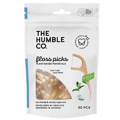 Humble Floss Picks Munt (50 stuks) - Enkele draad