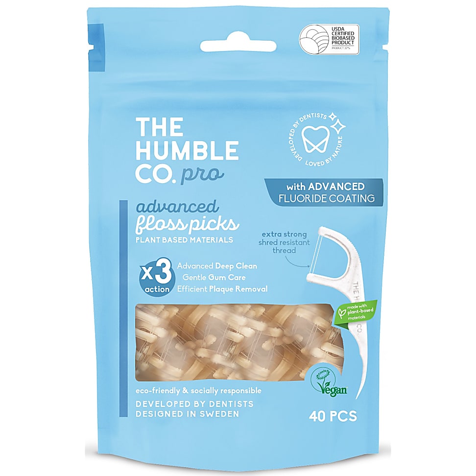 Image of The Humble Co Floss Picks Pro Fluoride - 40stuks