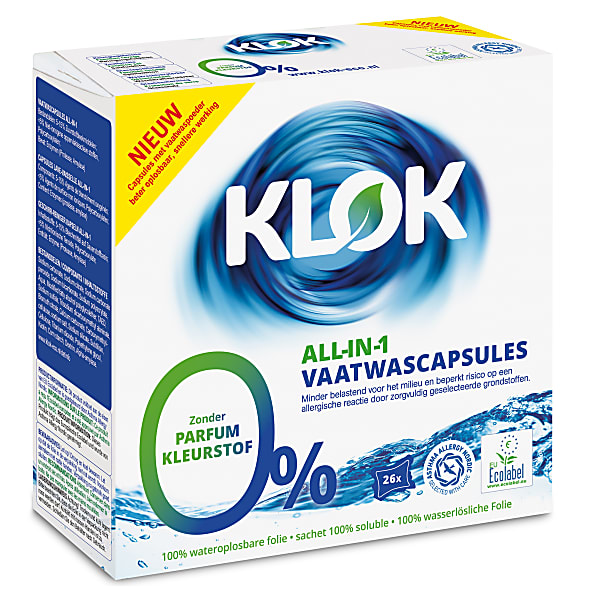 Klok All In 1 Vaatwastabletten 26 Stuks klok kopen in de aanbieding