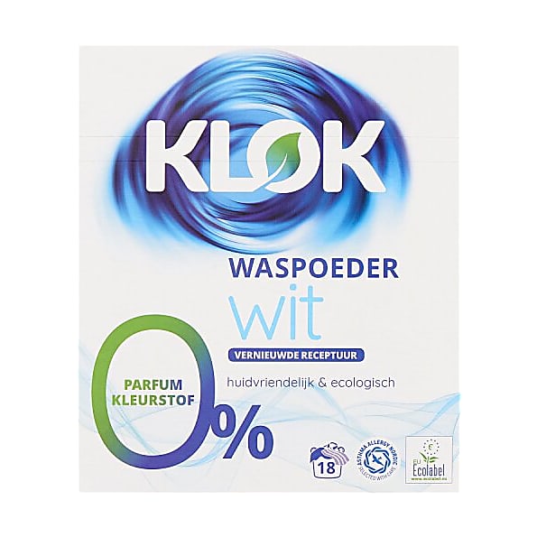 Klok Waspoeder Wit 18 wasbeurten 8710585749400