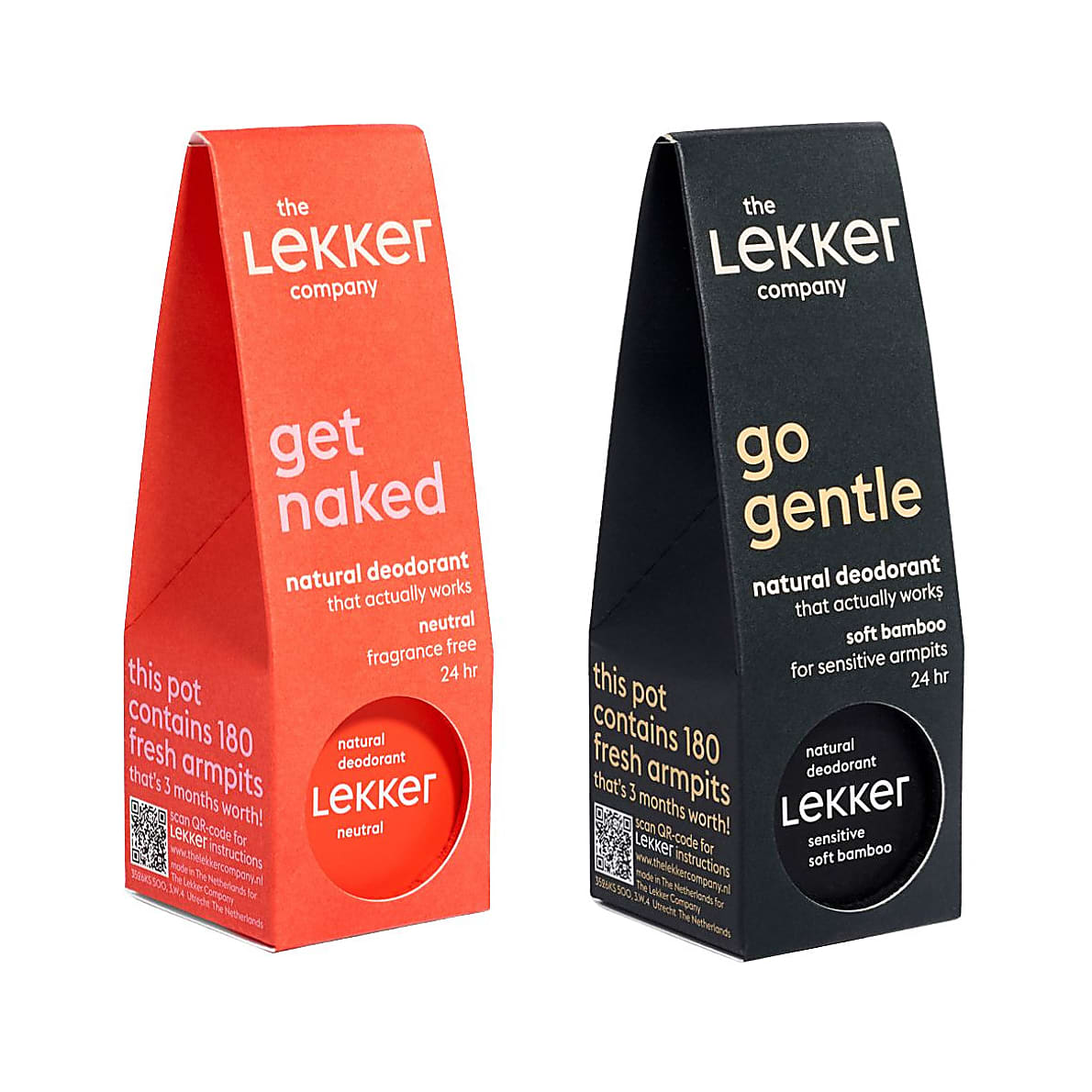 CLEANEQ DEODORANT CREAM 4本セット The Lekker Company Deodorant Gevoelige Huid Bundel | Big Green Smile