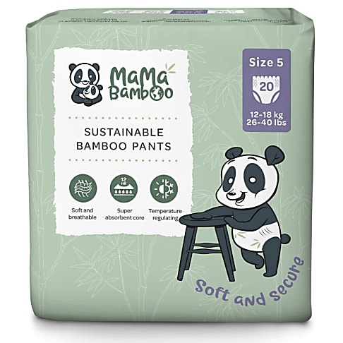 Mama Bamboo Eco Luierbroekjes - X-Large Plus - Maat 5+ (20 stuks)