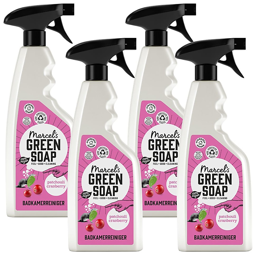 Marcel's Green Soap Badkamerreiniger Spray Patchouli & Cranberry Multipack x4