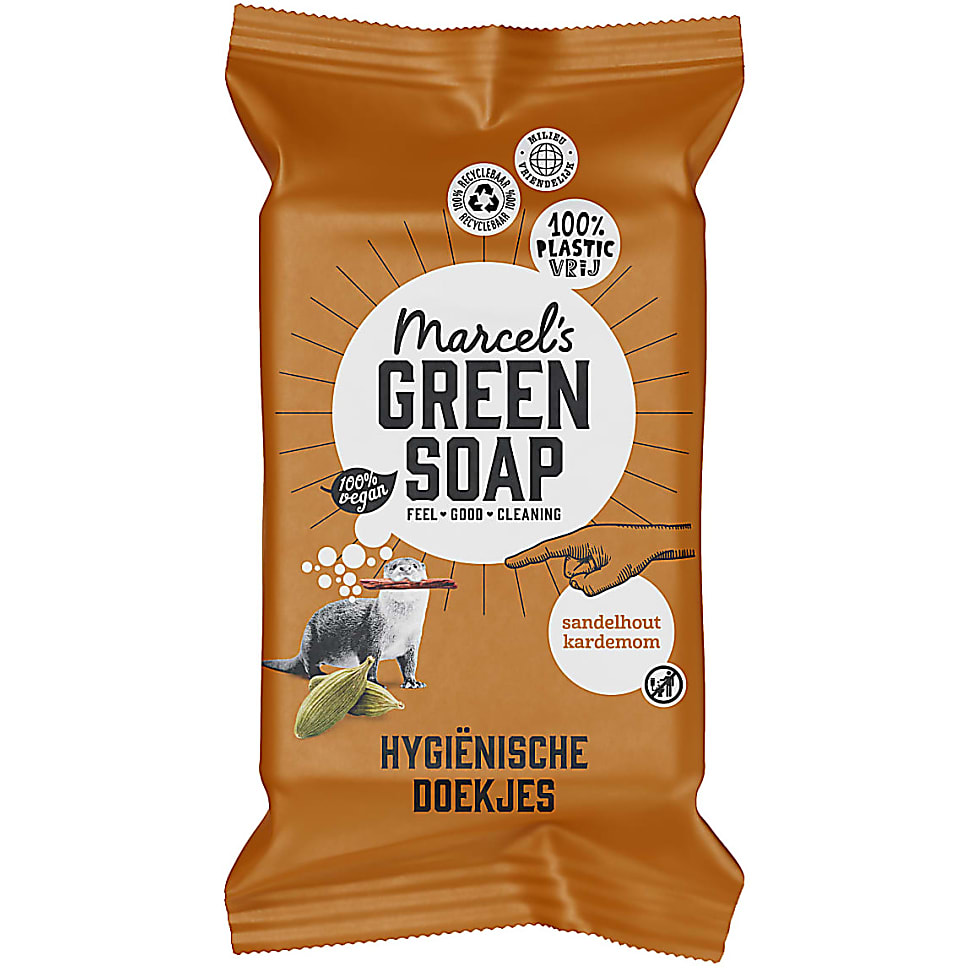 Image of Marcel's Green Soap Hygiënische Schoonmaakdoekjes Sandelhout & Kard...