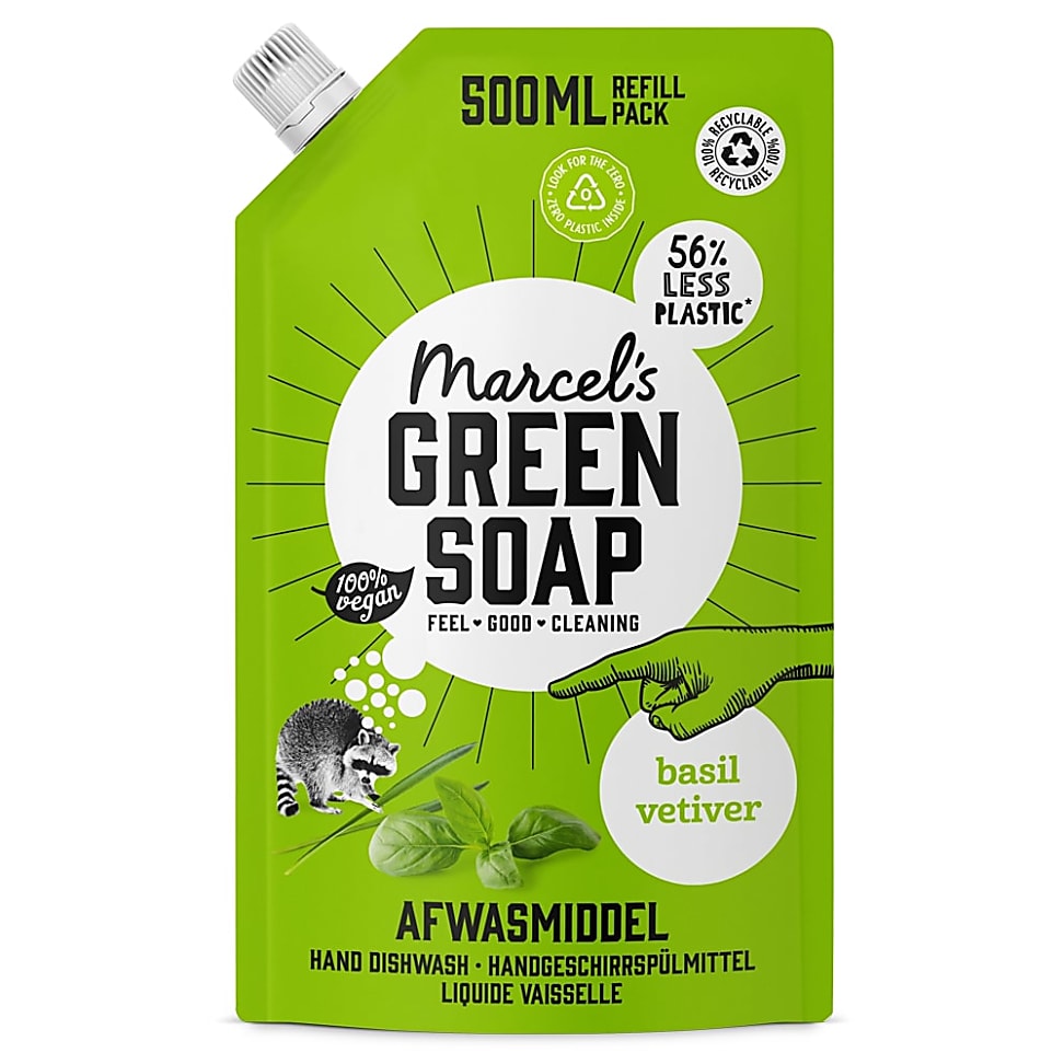 Image of Marcel's Green Soap Afwasmiddel Basilicum & Vetiver gras Refill