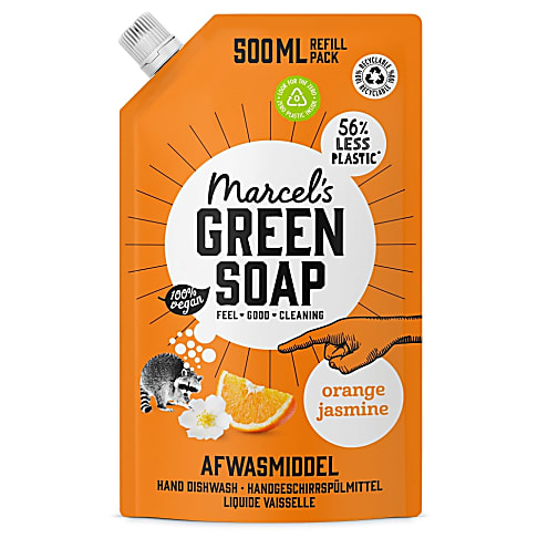 Marcel's Green Soap Afwasmiddel Sinaasappel & Jasmijn Refill