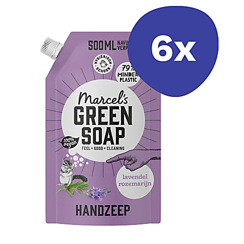 Marcel's Green Soap Handzeep Lavendel & Rozemarijn Stazak (6x 500ml)