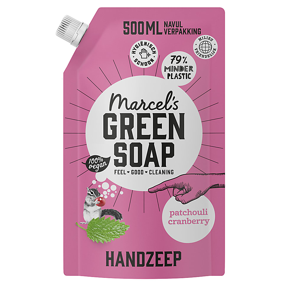Image of Marcel's Green Soap Handzeep Patchouli & Cranberry Navul Stazak 500ml