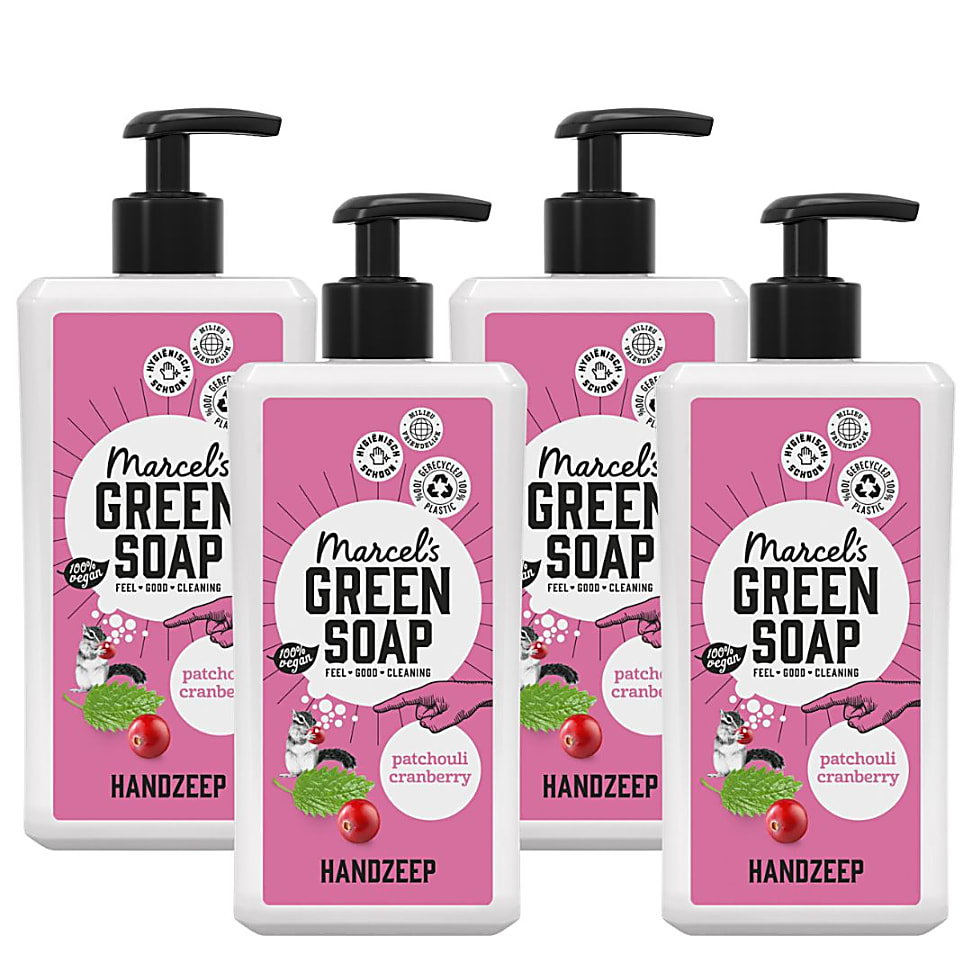 Image of Marcel's Green Soap Handzeep Patchouli & Cranberry Multipack x4