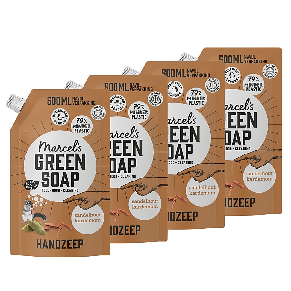 Image of Marcel's Green Soap Handzeep Sandelhout & Kardemom Stazak Multipack x4
