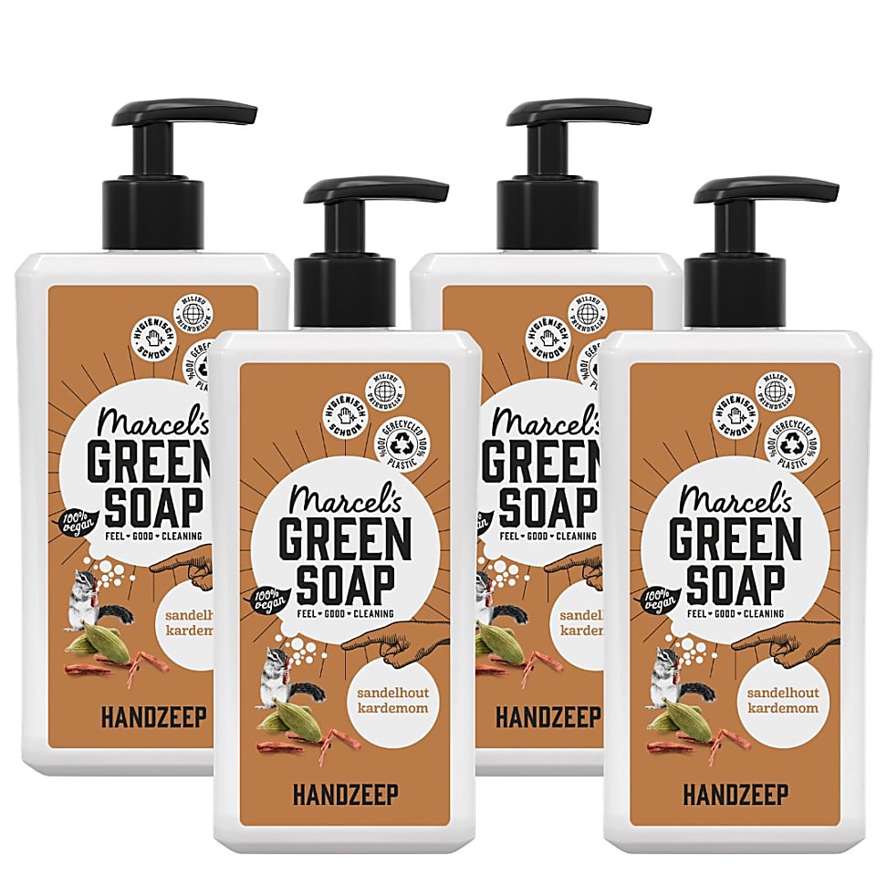 Image of Marcel's Green Soap Handzeep Sandelwood & Kardemom Multipack x4