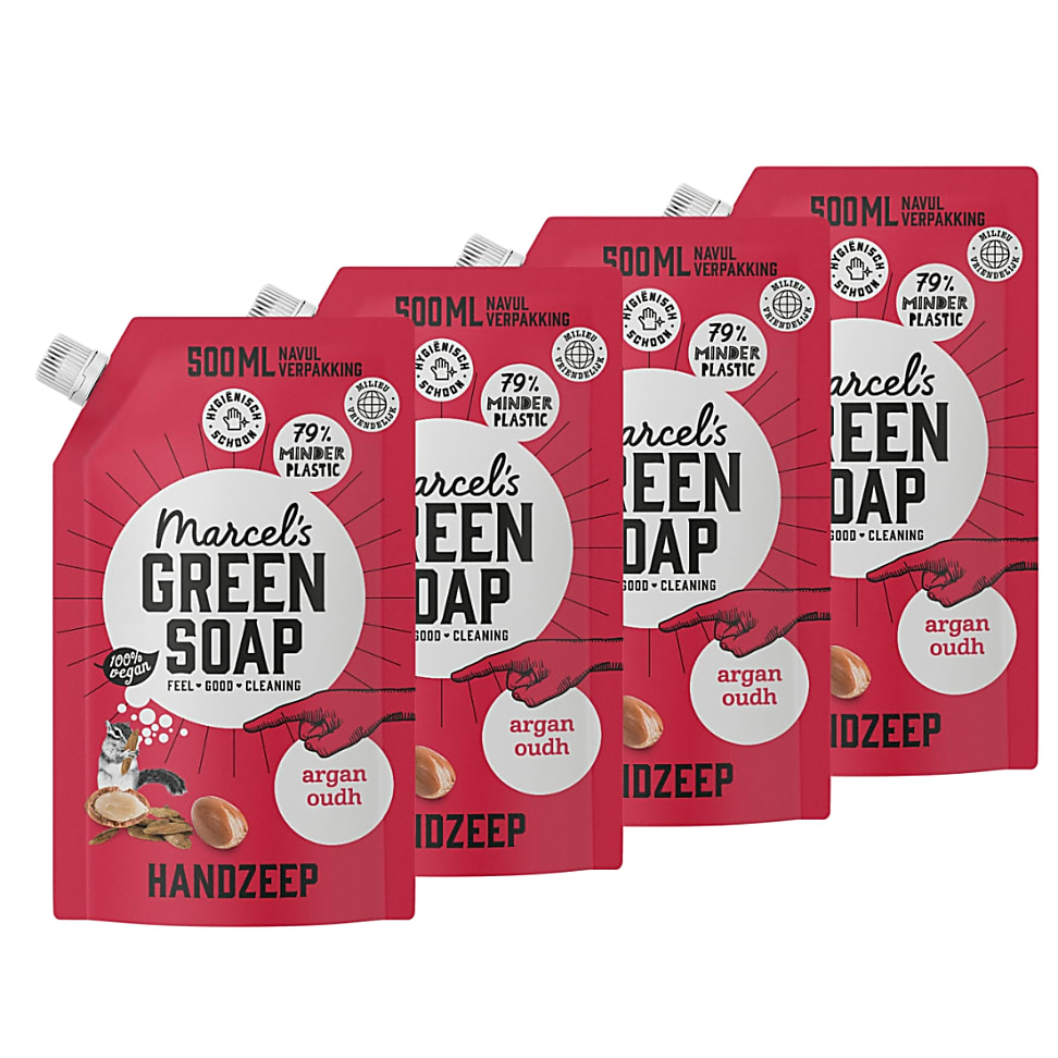 Image of Marcel's Green Soap Handzeep Argan & Oudh Refill Stazak Multipack x4