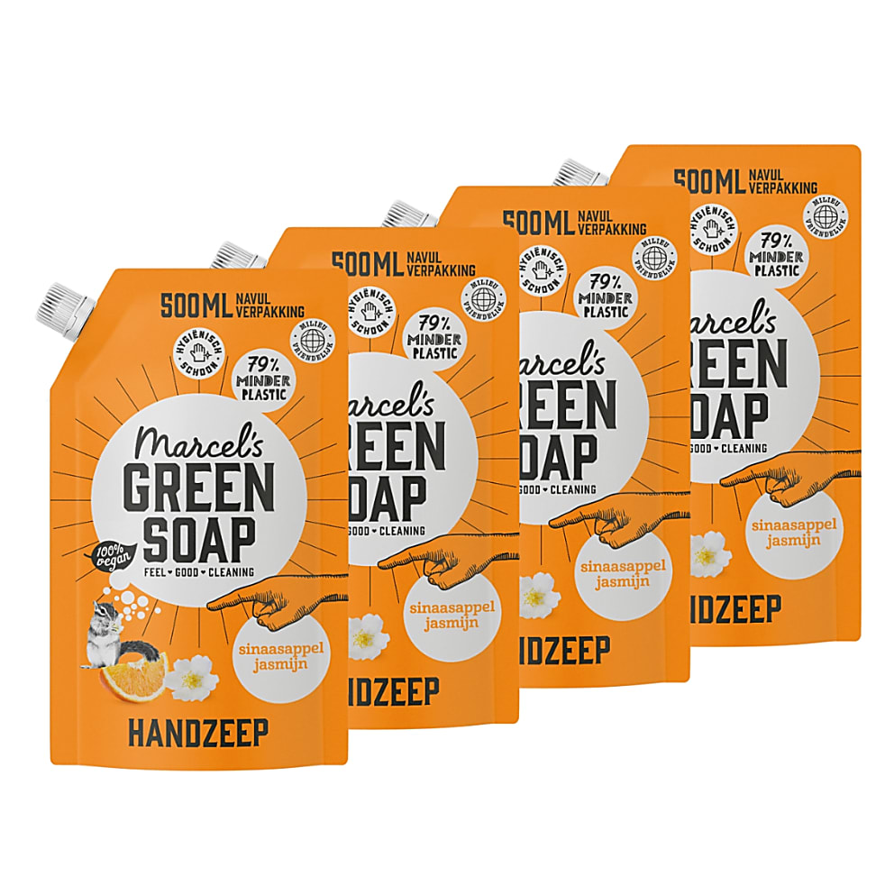 Image of Marcel's Green Soap Handzeep Sinaasappel & Jasmijn Stazak Multipack x4