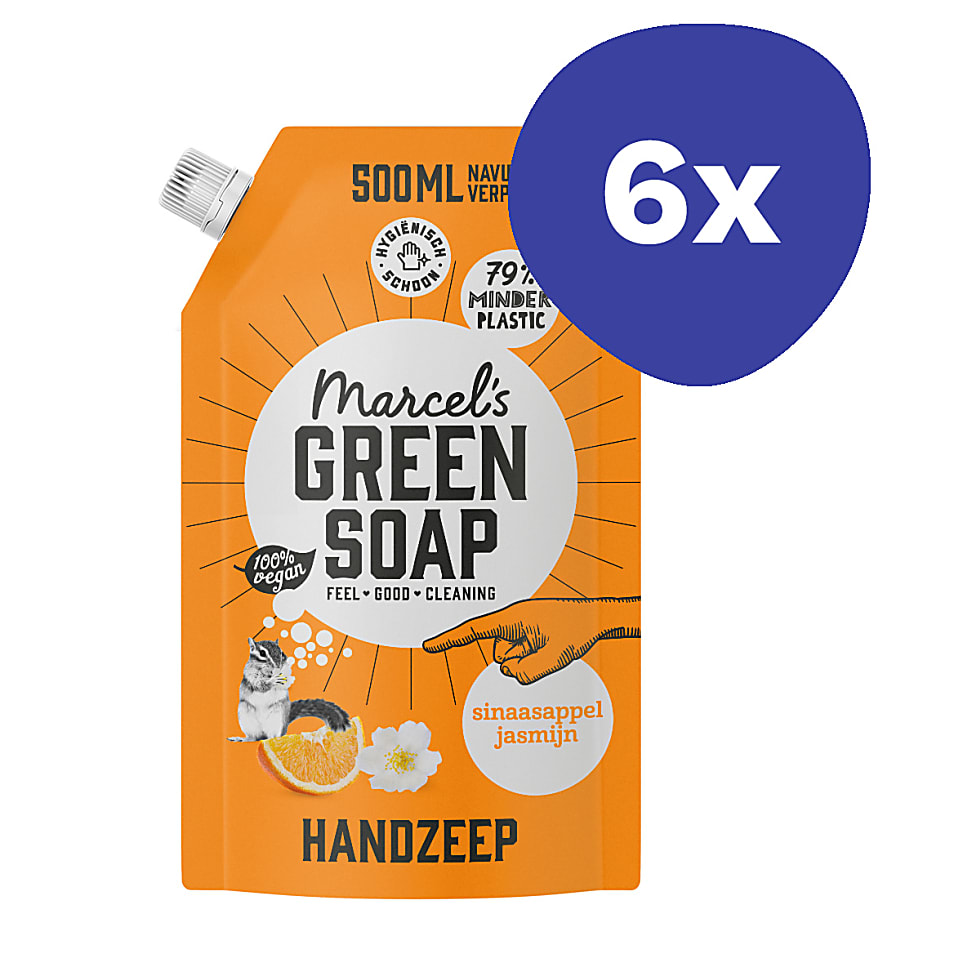 Image of Marcel's Green Soap Handzeep Sinaasappel & Jasmijn Stazak 6x 500ml
