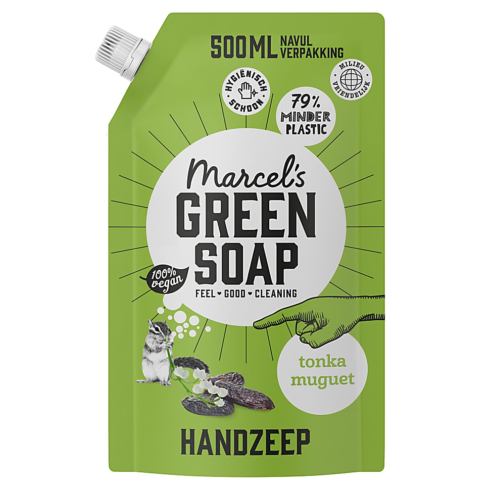 Big Green Smile Marcel's Green Soap Handzeep Tonka & Muguet Refill Stazak 500ML aanbieding