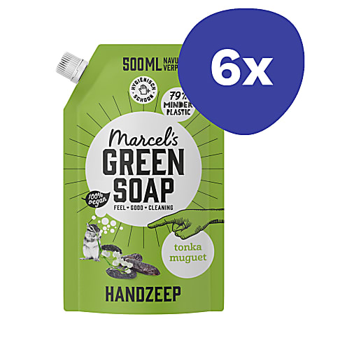 Marcel's Green Soap Handzeep Tonka & Muguet Refill Stazak (6x 500ml)