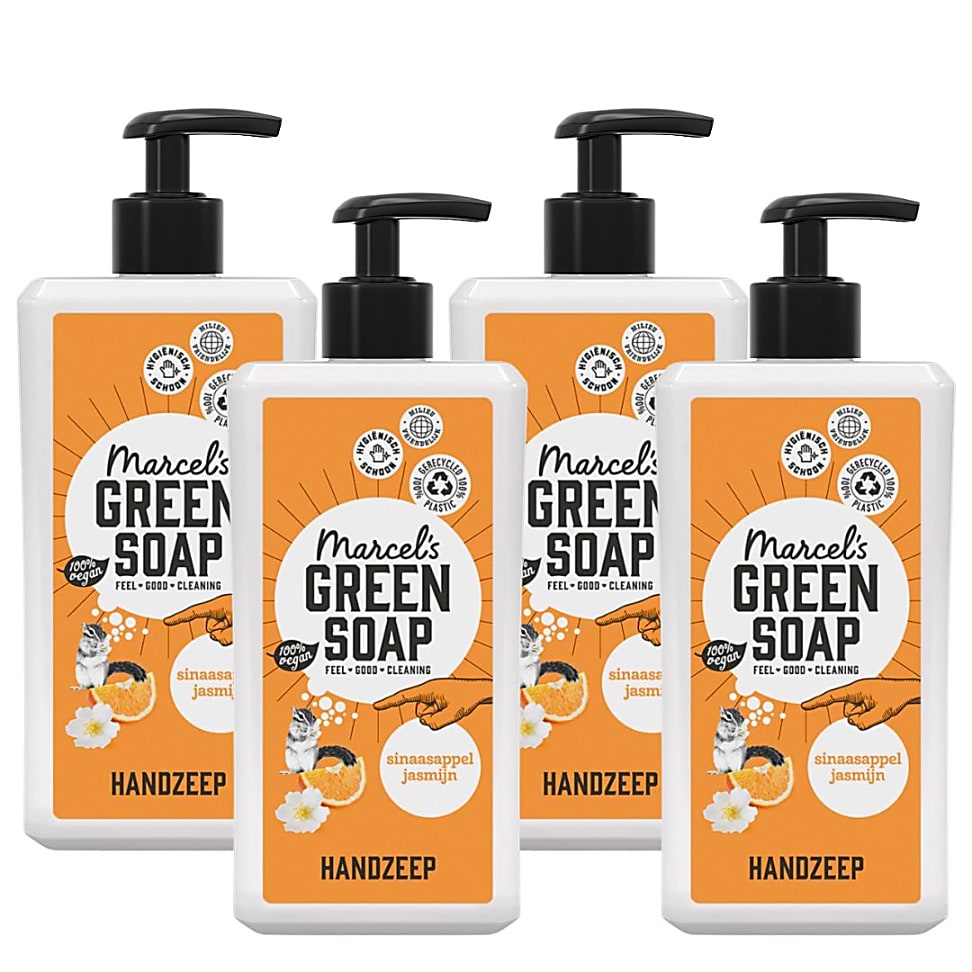 Image of Marcel's Green Soap Handzeep Sinaasappel & Jasmijn Multipack x4