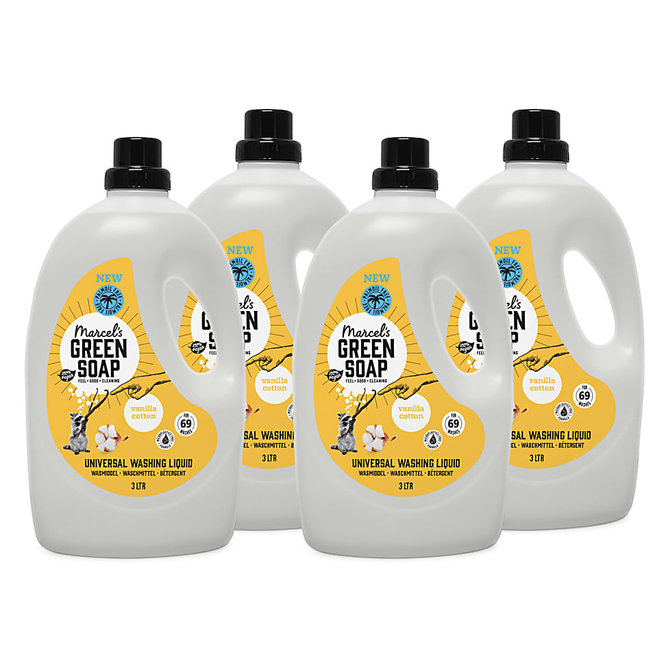 Big Green Smile Marcel's Green Soap Wasmiddel Vanille & Katoen 4x3L aanbieding