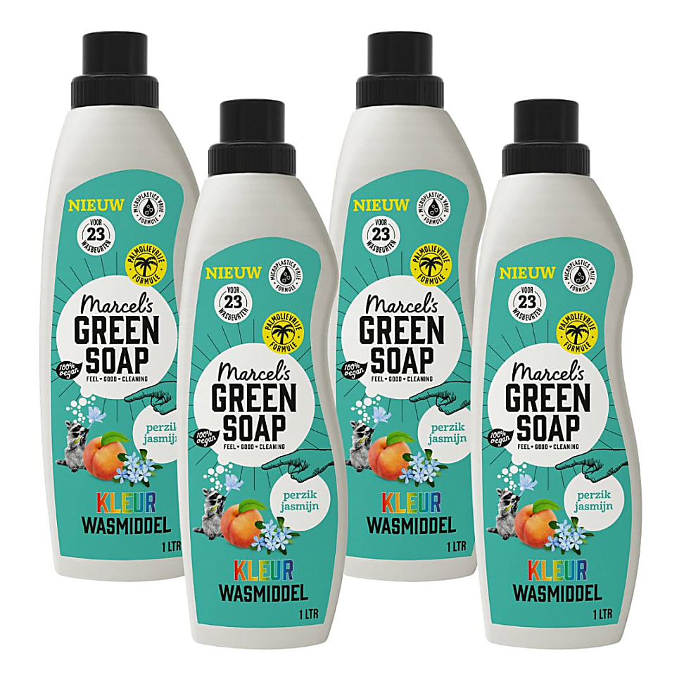 Image of Marcel's Green Soap Kleur Wasmiddel Perzik & Jasmijn Multipack x4