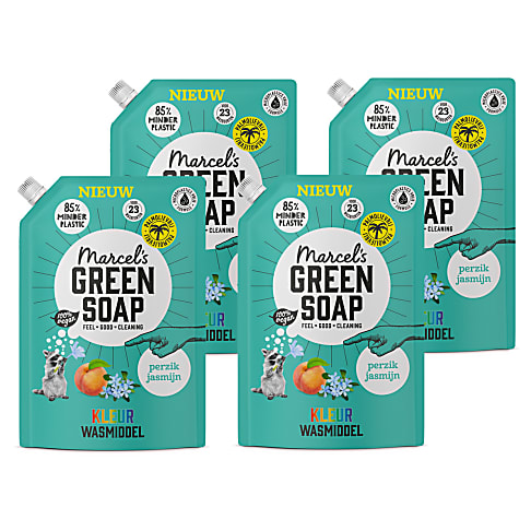 Marcel's Green Soap Kleur Wasmiddel Stazak Perzik & Jasmijn (4x 1L)