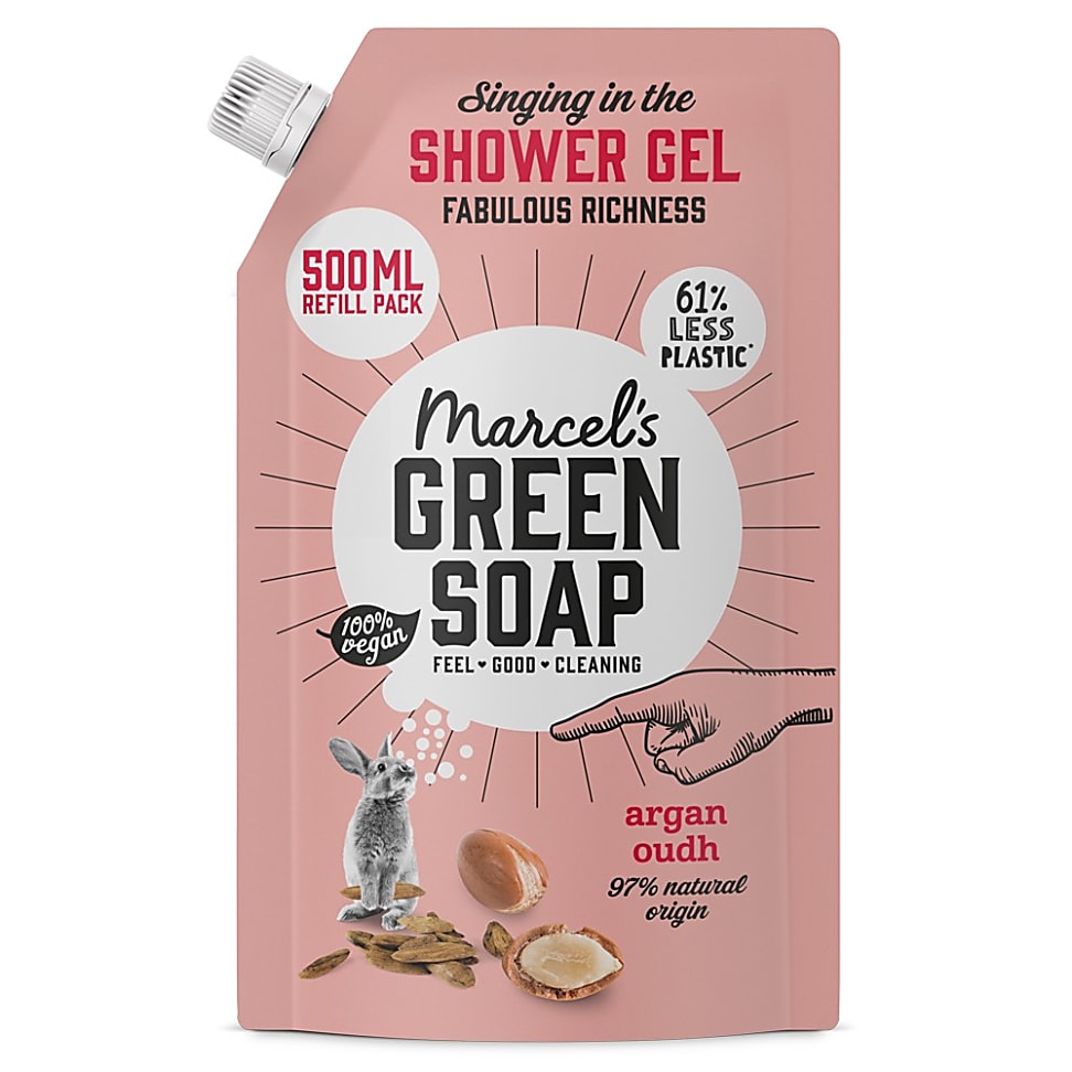 Image of Marcel's Green Soap Douchegel Navul Stazak Argan & Oudh 500ml