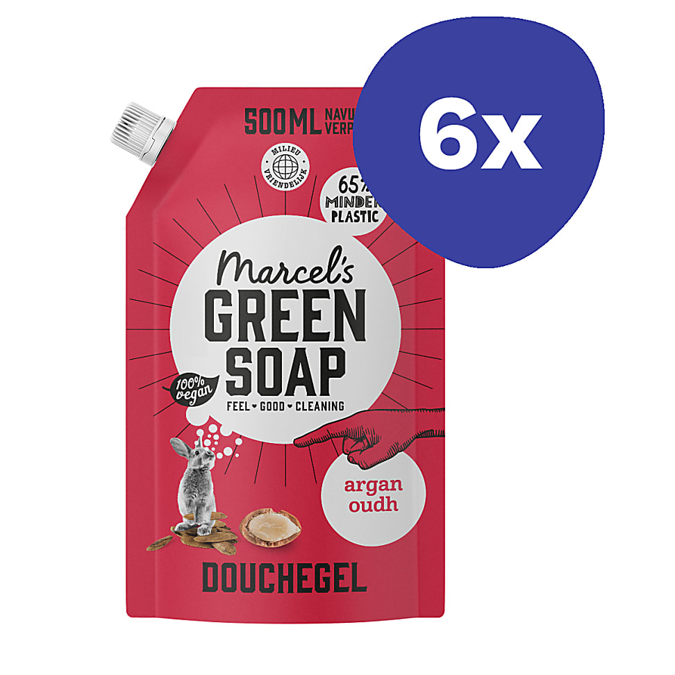 Image of Marcel's Green Soap Douchegel Refill Stazak Argan & Oudh 6x 500ml
