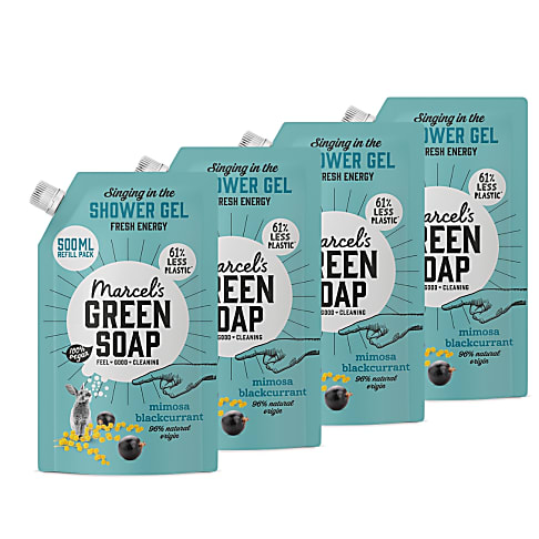 Marcel's Green Soap Douchegel Navul Stazak Mimosa & Zwarte Bes Multipack x4