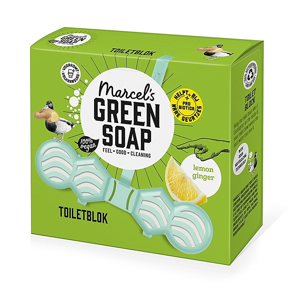 Big Green Smile Marcel's Green Soap Toilet Blok Citroen & Gember aanbieding