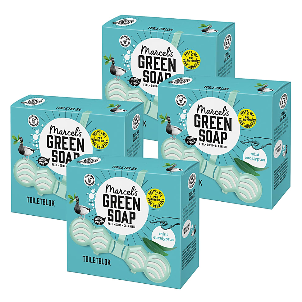 Image of Marcel's Green Soap Toiletblok Munt & Eucalyptus Multipack x4