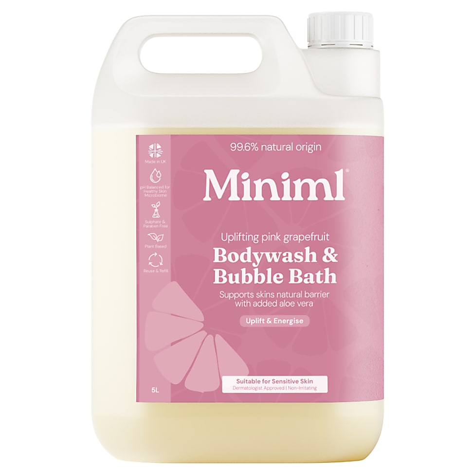 Image of Miniml Bad & Douchegel Roze Grapefruit & Aloë Vera - 5L Refill