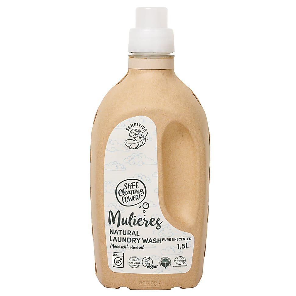 Image of Mulieres Natuurlijk vloeibaar wasmiddel - Pure Unscented 1.5L 37 w...