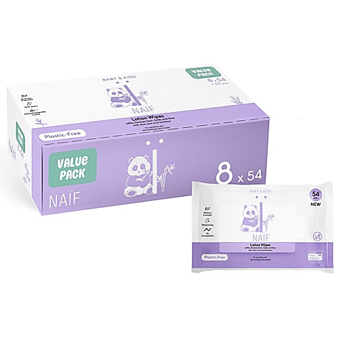 Naïf Plasticvrije Lotion Billendoekjes (8 x 54 doekjes)