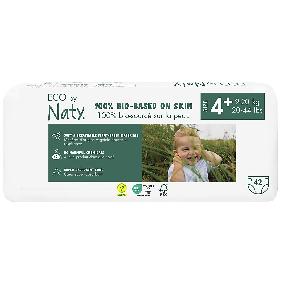 Blozend milieu tactiek Naty Luiers maat 4+ (9-20 kg) 42 stuks | Big Green Smile