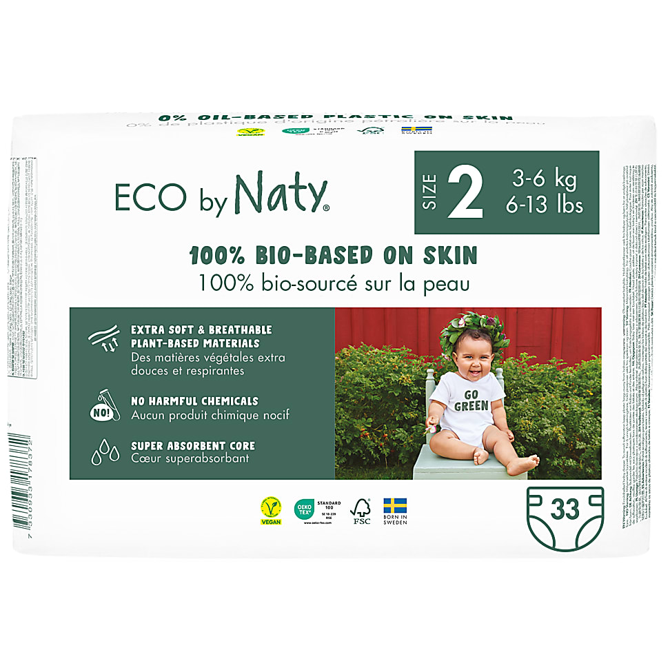 Gehoorzaam motief Kiezen Naty Luiers maat 2 (3-6 kg) 33 stuks | Big Green Smile