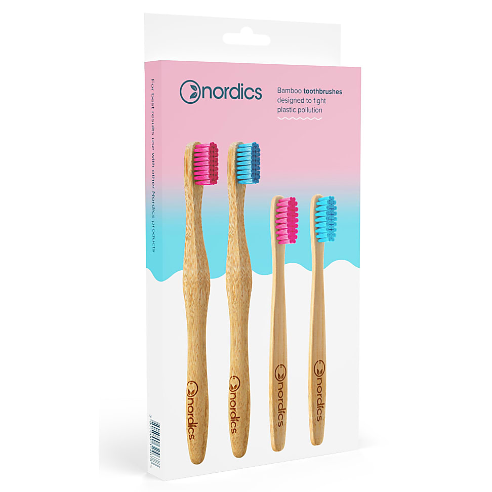 Image of Nordics Bamboo Tandenborstels Family Pack
