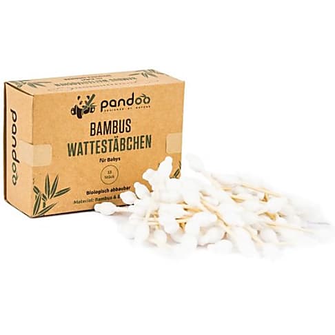 Pandoo Bamboe Wattenstaafjes voor Baby (55 stuks)