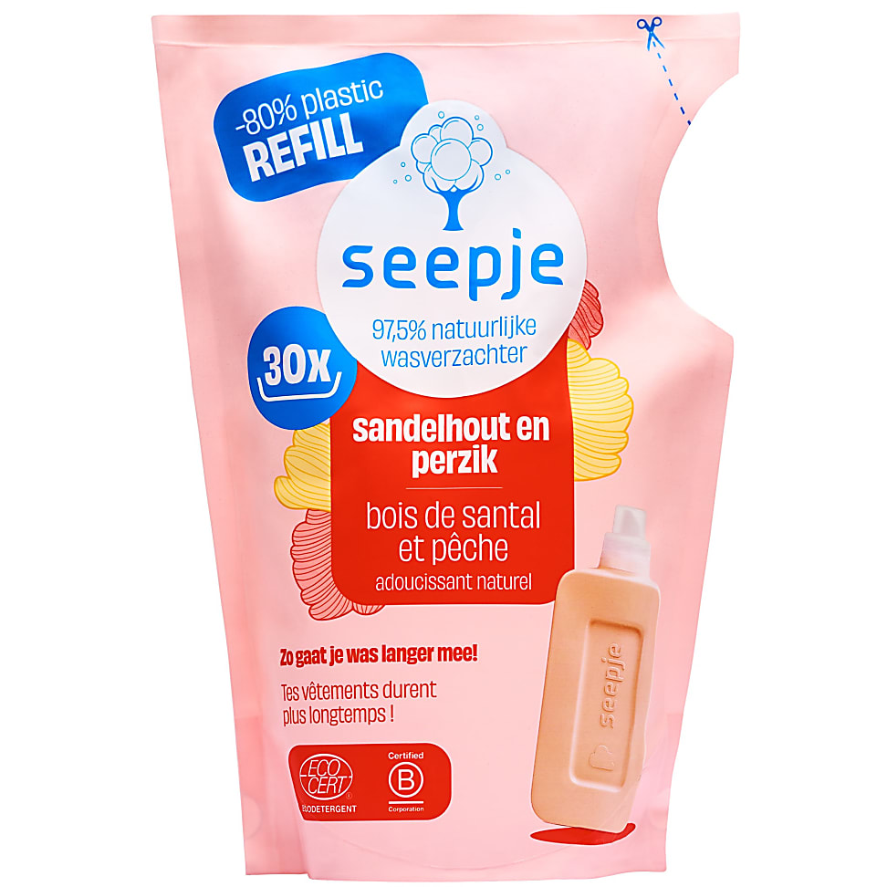 Image of Seepje Wasverzachter Sandelhout Perzik Navulzak