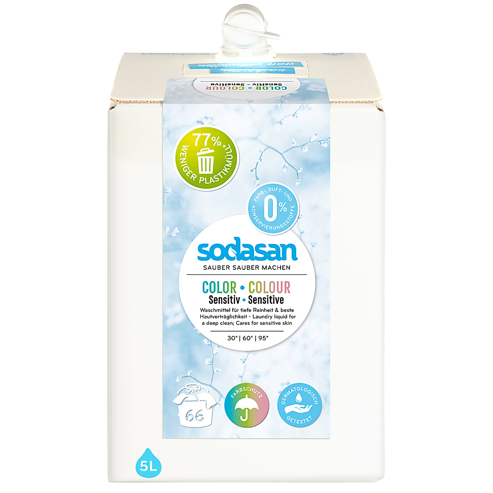 Image of Sodasan Vloeibaar Wasmiddel Sensitive voor Gekleurde Was 5L