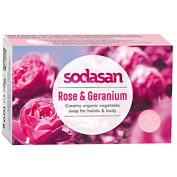 Image of Sodasan Zeep Bar Roos & Geranium 100g