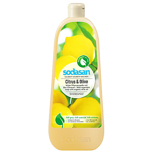 Sodasan Vloeibare Zeep Citrus & Olijf Navulverpakking (1L)