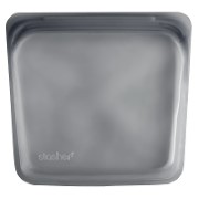 Stasher Bag Black on Grey 18 x 19 cm