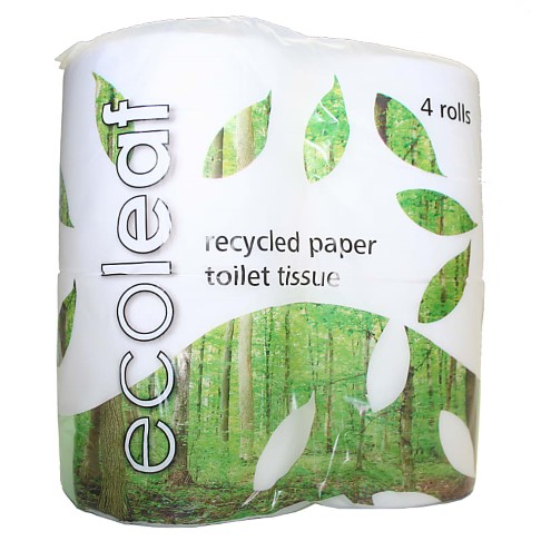 Ecoleaf 100% Gerecylceerd Toiletpapier (4 rollen)