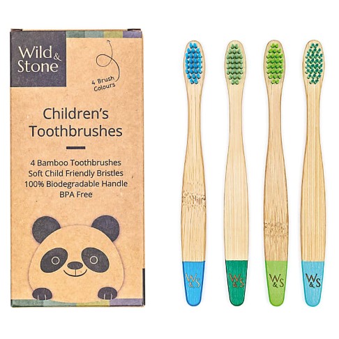 Wild & Stone Kids Tandenborstel 4 stuks - Aqua