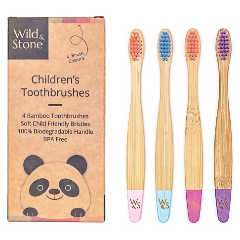 Wild & Stone Kids Tandenborstel 4 stuks - Snoepkleur