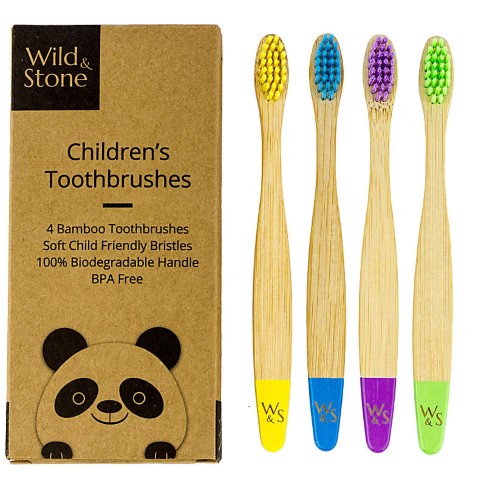Wild & Stone Kids Tandenborstel 4 stuks - Multi Kleuren